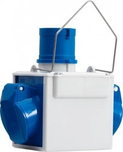 F-Elektro Adapter kempingowy - wtyk 16A 3p, gniazdo 2x16A 3P  - z uchwytem IP44