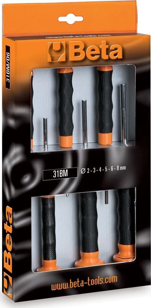 Beta Tools KPL.6 WYBIJAKÓW CYLINDR. Z RĘKOJEŚCIĄ 31BM/D6 BETA UTENSILI S.P.A.
