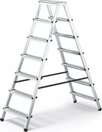 Magazynuj Drabina aluminiowa, dwustronna, 7 stopni, wytrzymałość: 125 kg - HOME