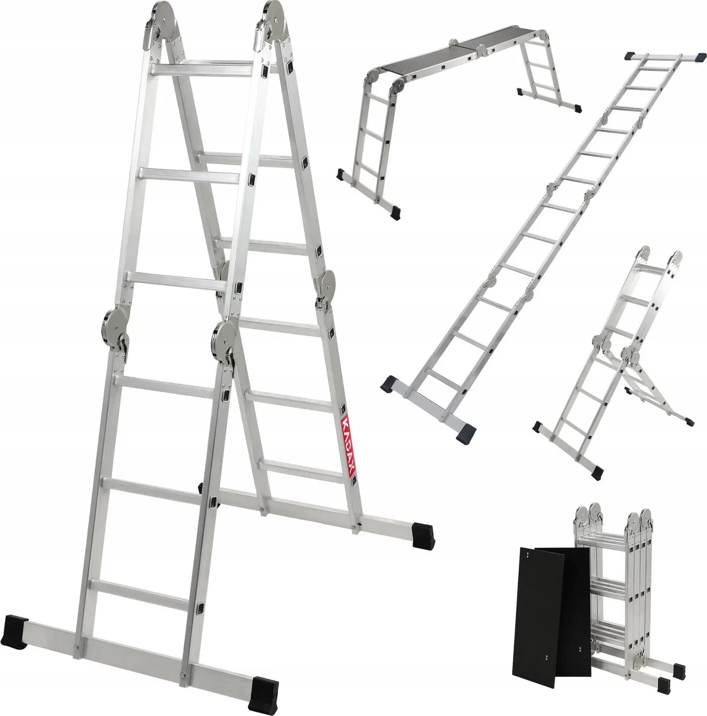 Kadax KADAX Drabina Domowa Aluminiowa Składana 4x3 150kg