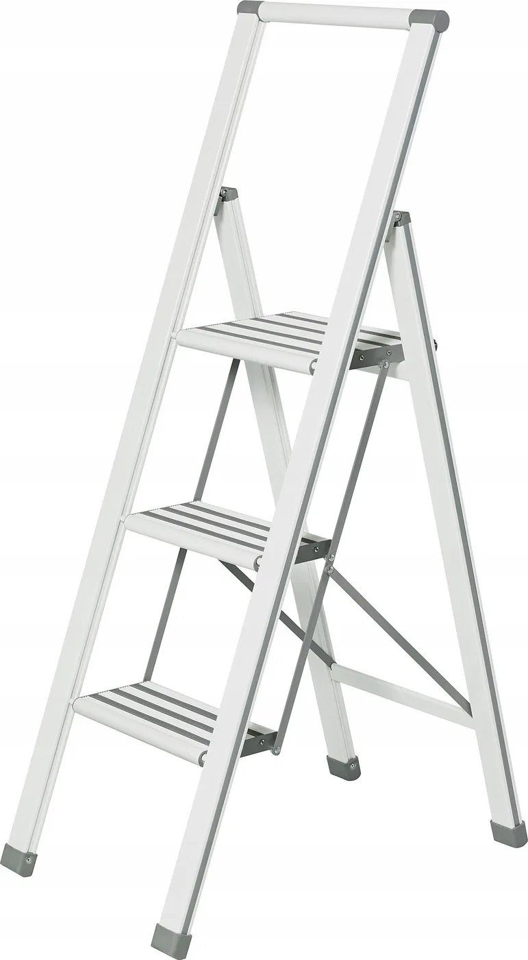 Wenko Aluminiowa drabina, 3-stopniowa - kolor biały, WENKO