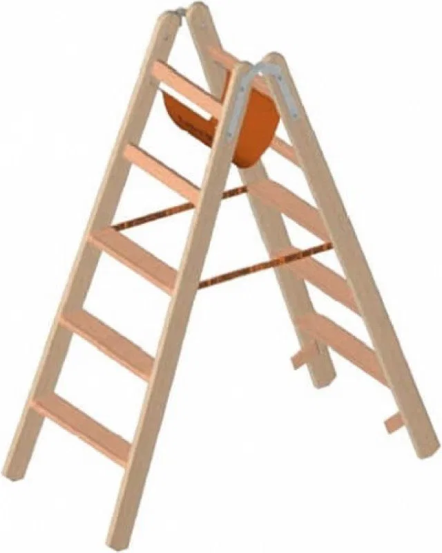 Double-sided buildable wooden ladder LAYHER 1020, 6 steps