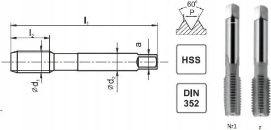 Fanar GWINTOWNIK UNF 3/8-24 DIN-2181/2 (2B) HSS