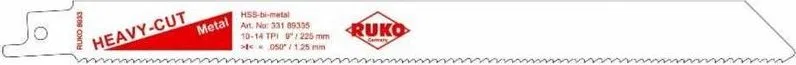 Sourcing Saws RUKO 8933 HSS 225x18x1,25mm Z10-14tpi