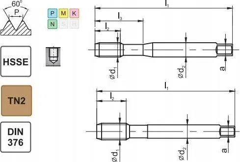 Fanar GWINTOWNIK UNC 1/2-13 DIN-376C R40 (2B) HSSE TIN 800X