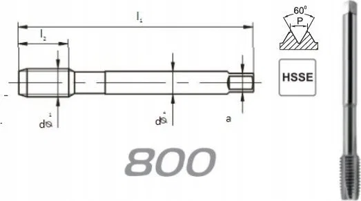 Fanar GWINTOWNIK M18 DIN-376B (6H) HSSE 800