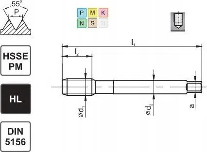 Fanar GWINTOWNIK G 1/4 DIN-5156C R45 HSSE-PM HL MASTERTAP