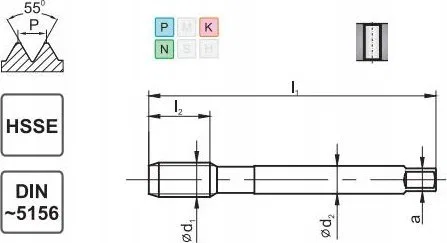 Fanar GWINTOWNIK G  1/2" DIN-5156B HSSE 800