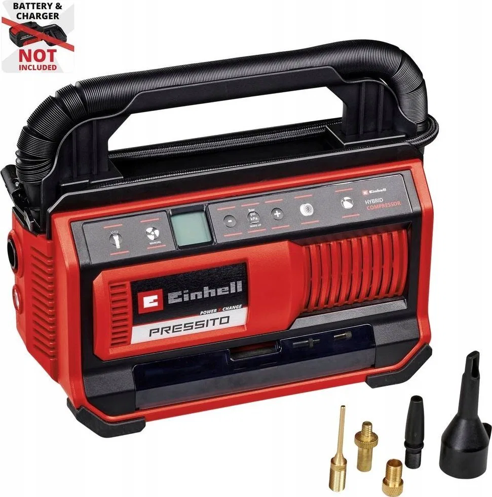 Kompresor samochodowy Einhell Einhell hybrid compressor PRESSITO 18/25 Hybrid, 18Volt / 220Volt (red/black, without battery and