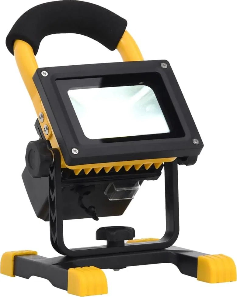 vidaXL Reflektor LED, akumulator i uchwyt, 30 W, zimne białe światło