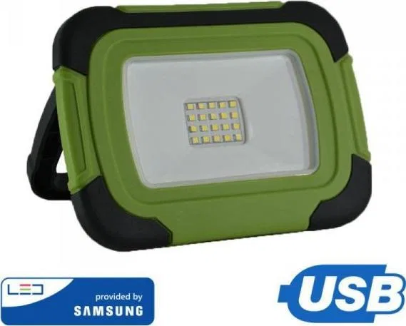 V-TAC Projektor LED V-TAC 10W Ładowalny USB SAMSUNG CHIP Funkcja SOS 3,7V Li-Ion IP44 VT-11-R 6400K 700lm