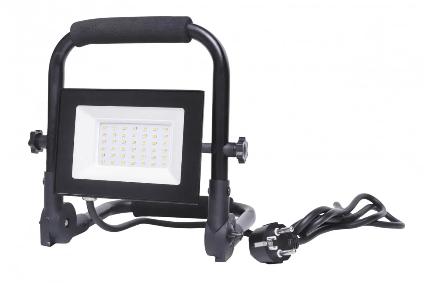 Portable LED spotlight GTV iNEXT, 30 W, 2400 lm, 6400 K, IP65, black.