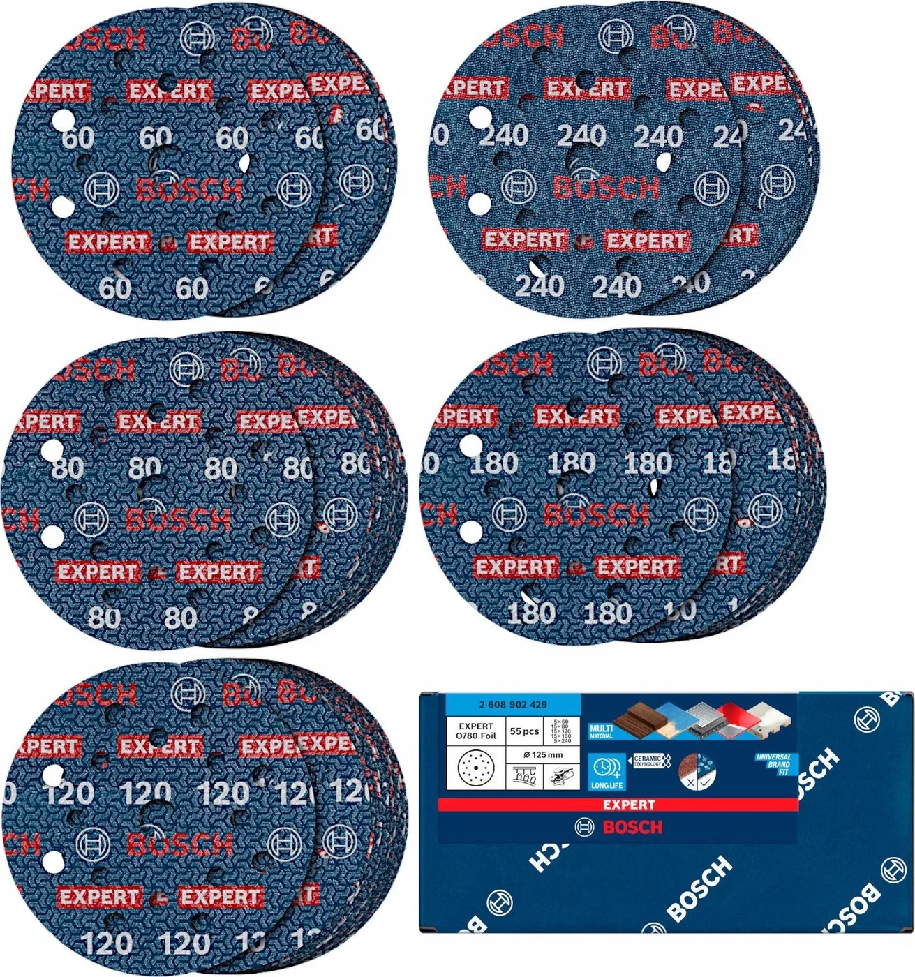 FOLIA ŚCIERNA EXPERT O780,125,SET,55PC