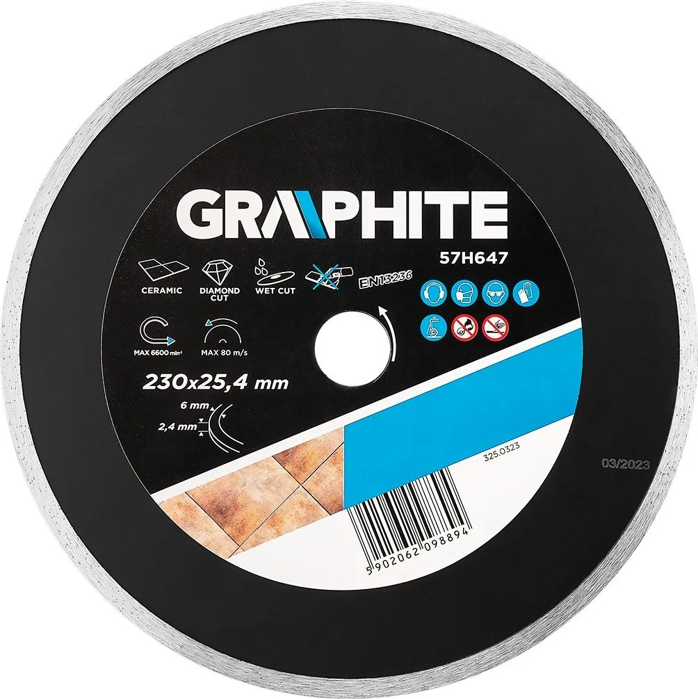 Graphite Tarcza diamentowa 230 x 25,4 mm, pełna do 59G891