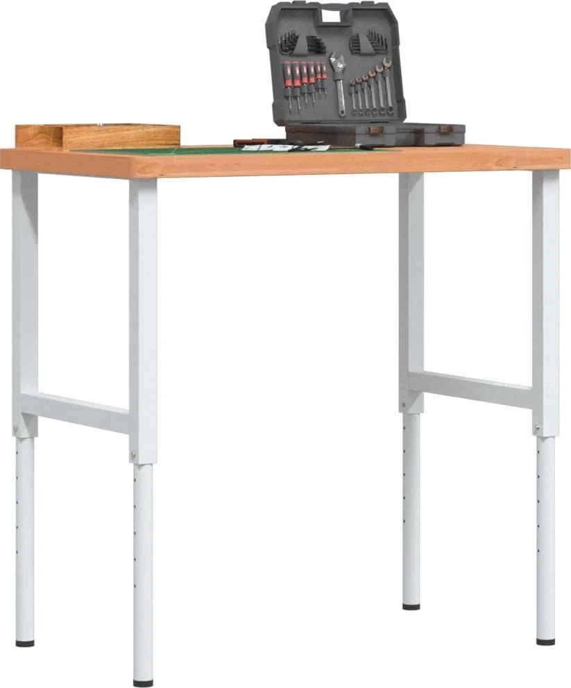 vidaXL vidaXL Stolik roboczy, 100x60x(73-99,5) cm, prostokątny, drewno bukowe