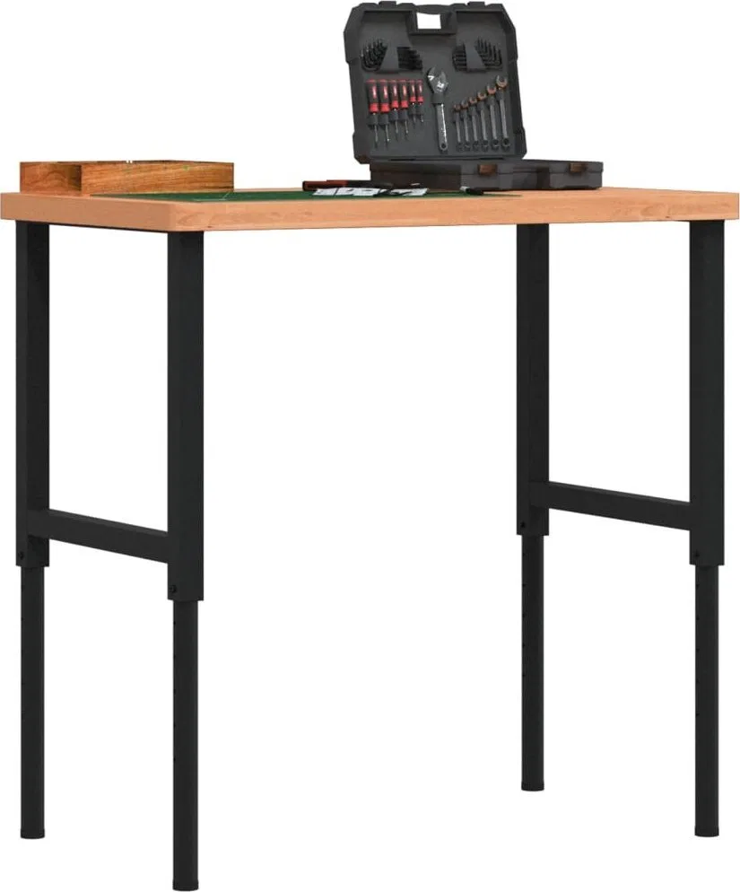 vidaXL vidaXL Stolik roboczy, 100x60x(73-99,5) cm, prostokątny, drewno bukowe