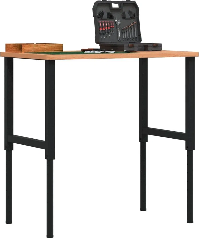 vidaXL vidaXL Stolik roboczy, 100x60x(71,5-98) cm, prostokątny, drewno bukowe