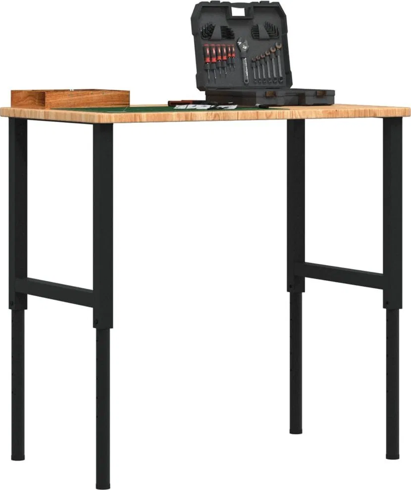 vidaXL vidaXL Stolik roboczy, jasny brąz, 100x60x(71,5-98) cm, drewno dębowe