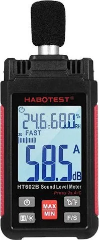 Memorysolution Decybelomierz z filtrem A/C 30-130dB 125ms LCD
