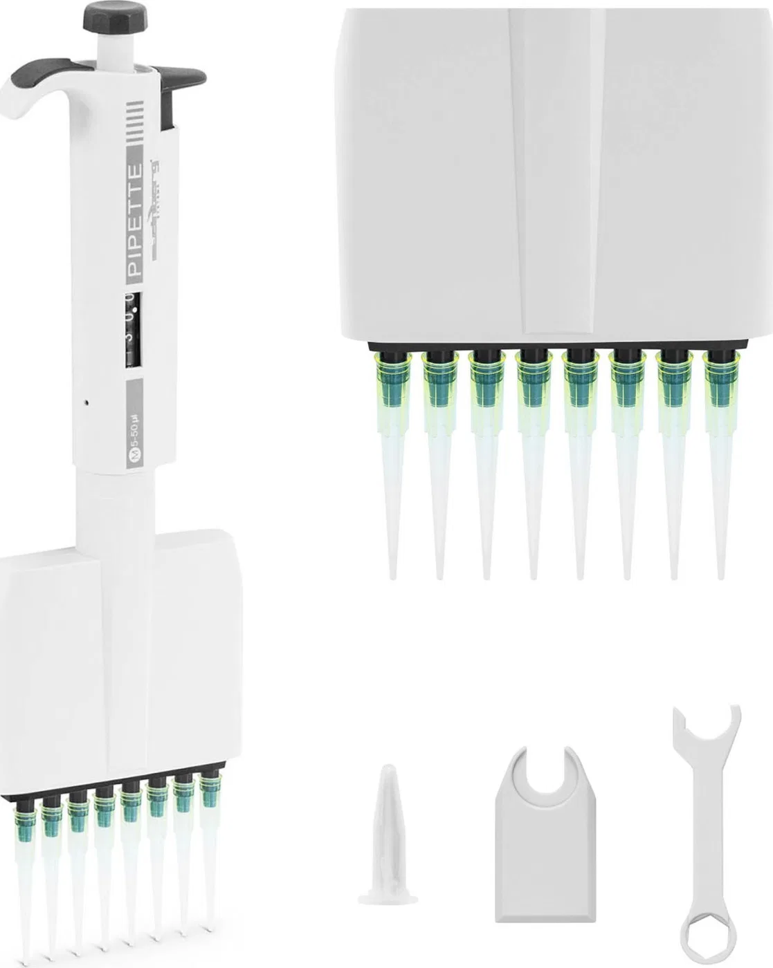 Steinberg Pipeta laboratoryjna 8 kanałowa ręczna 0.005-0.05 ml Pipeta laboratoryjna 8 kanałowa ręczna 0.005-0.05 ml