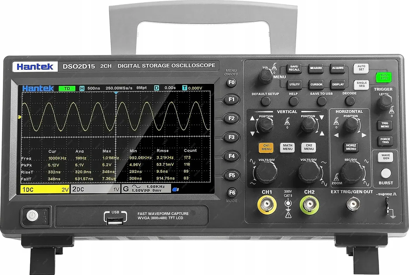 Hantek DSO2D15 oscyloskop cyfrowy 2CH 150MHz