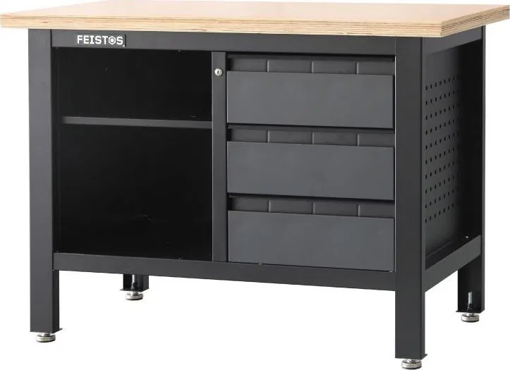 vidaXL Feistos Wyposażenie warsztatu Stół warsztatowy Tito 2 łącznie z perforowaną ścianą Antracyt/Czarny 120x60x87cm