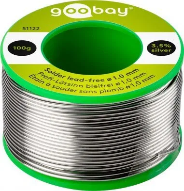 Goobay Cyna lutownicza bezołowiowa,  1,0 mm, rolka 100 g