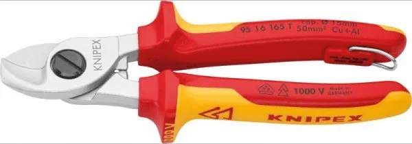 Knipex Nożyce do kabli VDE 165mm z uchwytem zabezp. Knipex