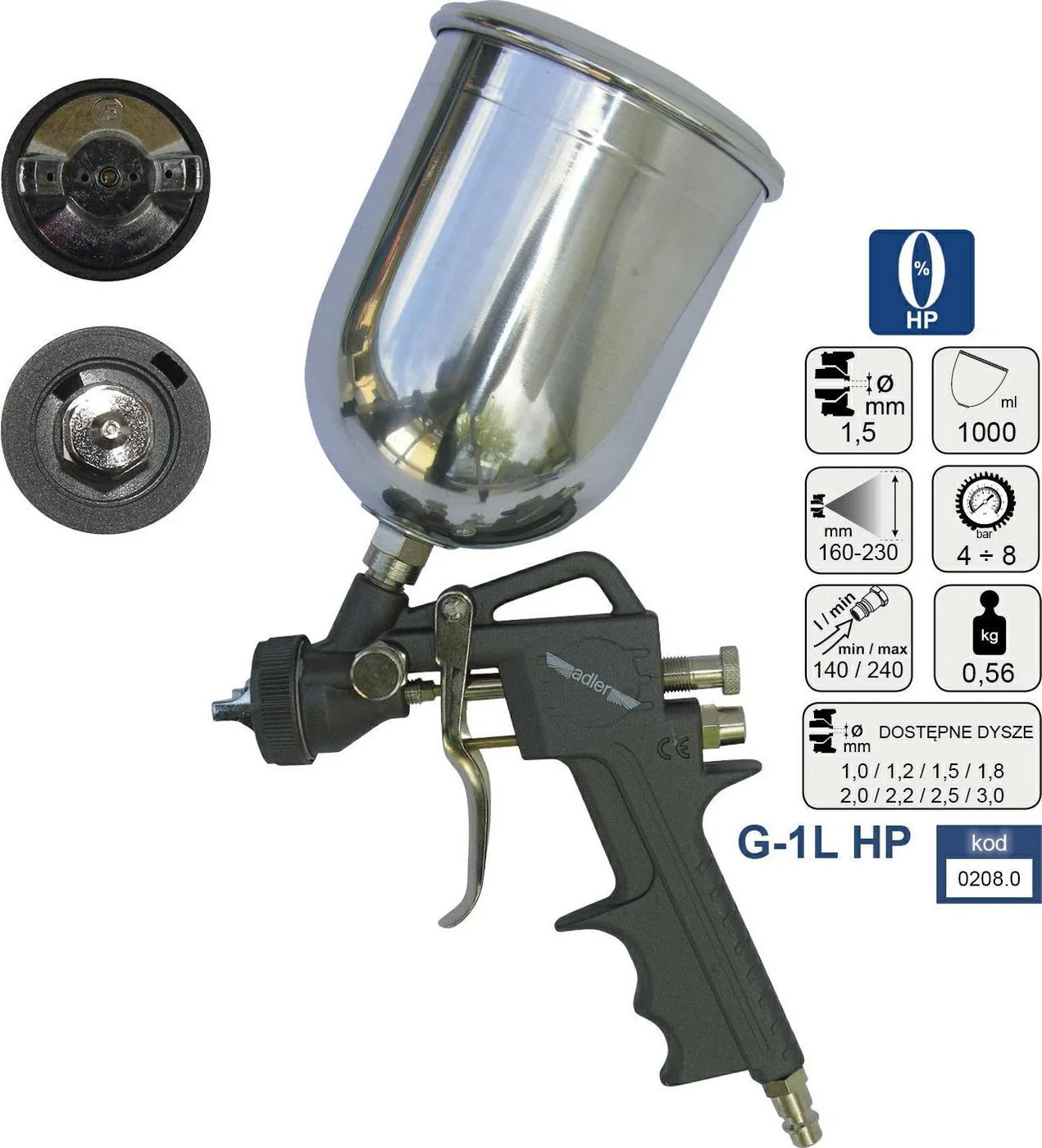 Adler ADLER PISTOLET LAK.G. HP 1.5mm G-1L MAR0208.0