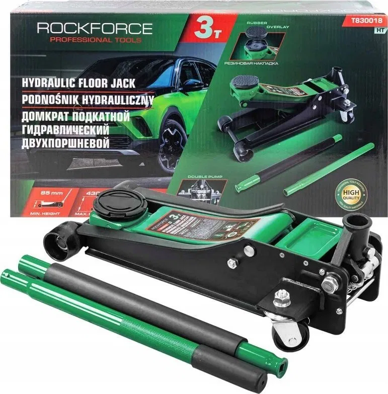 ROCKFORCE DŹWIGNIK "ŻABA"  3T  85-430mm  2-TŁOKOWY