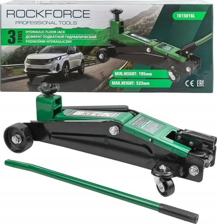 Rockforce Podnośnik warsztatowy hydrauliczny 3t (h min 195mm, h max 533mm)