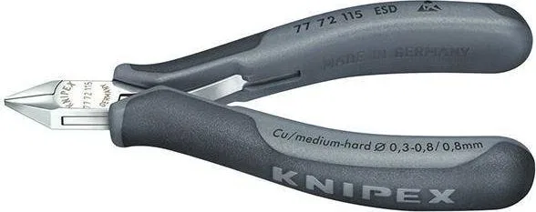 Knipex Precyzyjne szczypce tnące boczne ESD dla elektroników KNIPEX 77 72 115