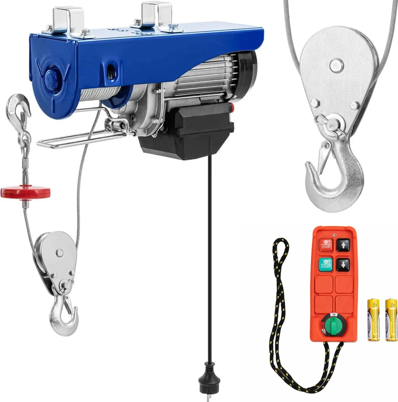 MSW Wciągarka wyciągarka linowa elektryczna 1350 W 12 m 400 kg Wciągarka wyciągarka linowa elektryczna 1350 W 12 m 400 kg