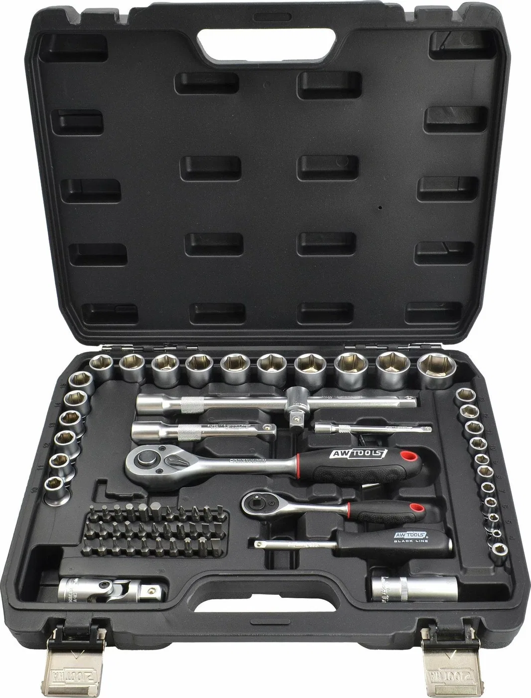 Zestaw narzędzi AWTools AWTOOLS ZESTAW KLUCZY   72el  1/2" / 1/4" BLACK LINE