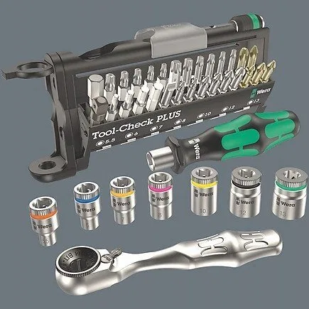 Zestaw narzędzi Wera Wera 9750 Kraftform Compact and Tool-Check PLUS Set 1, 57-piece tool set (black/green, socket wrench and bi