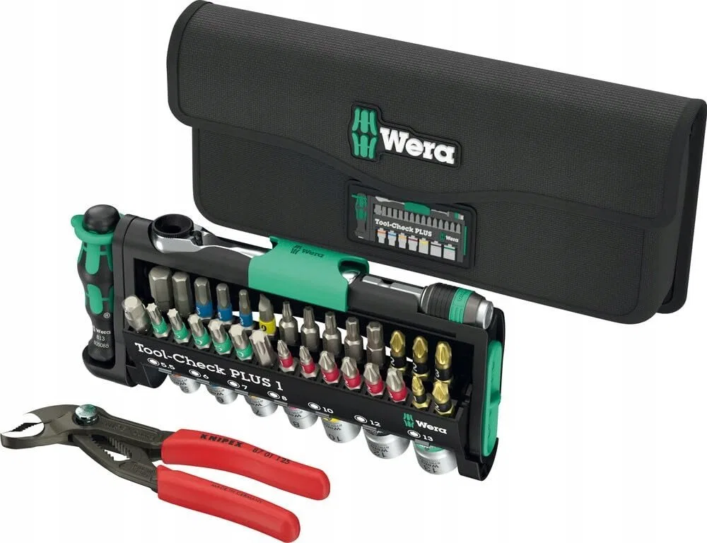 Wera Tool-Check Combi 1 m Tasche u Knipex Cobra Zange,40tei