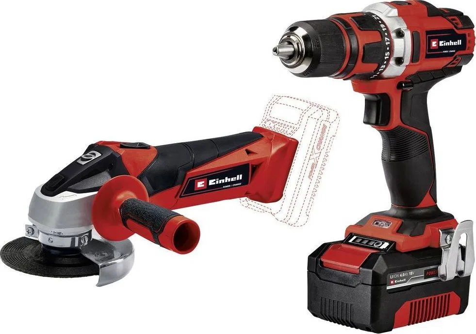Zestaw narzędzi Einhell Einhell Tool set TE-TK 18/2 Li Kit (red/black, Cordless drill driver and Cordless angle grinder, Li-Ion