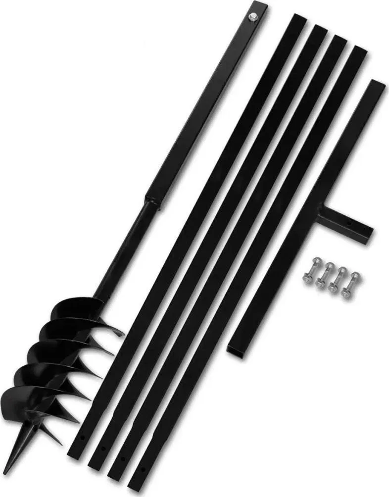 vidaXL Świder glebowy z uchwytem, 120 mm, przedłużany, 5 m, stal