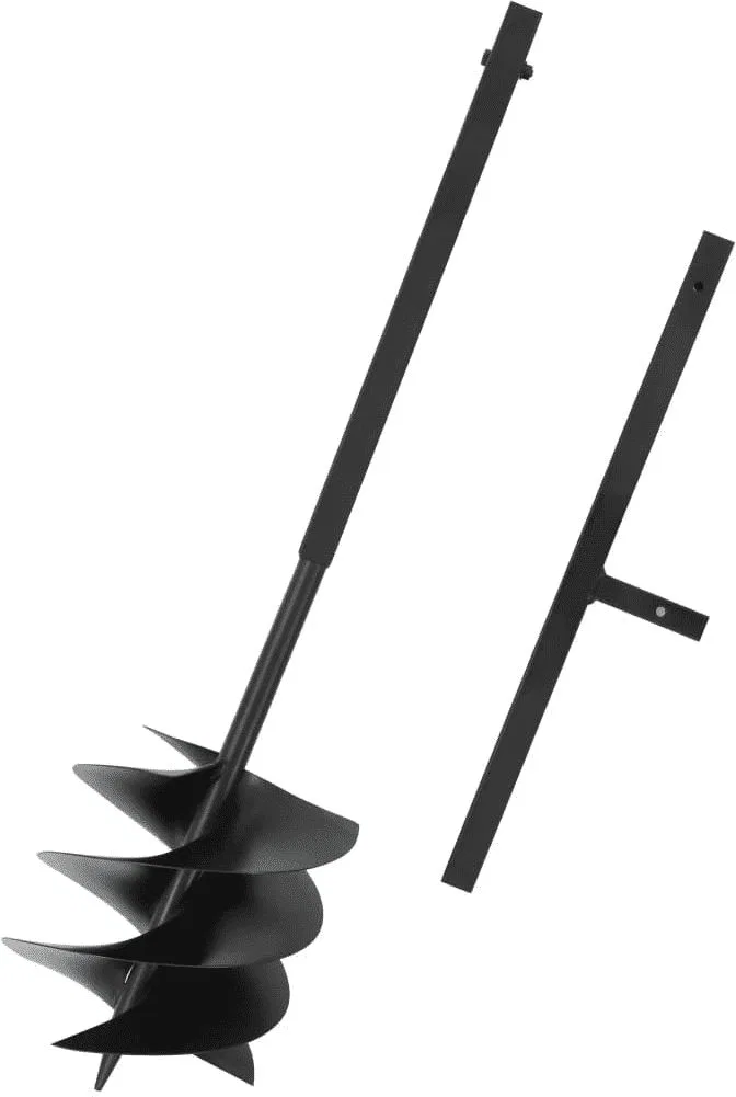 vidaXL Świder do ziemi z uchwytem, 250 mm, stalowy, czarny