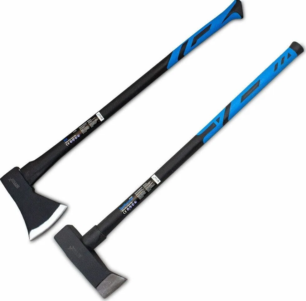 Bituxx Zestaw siekier 1800g toporek 4000g gumowany trzonek stal węglowa Bituxx