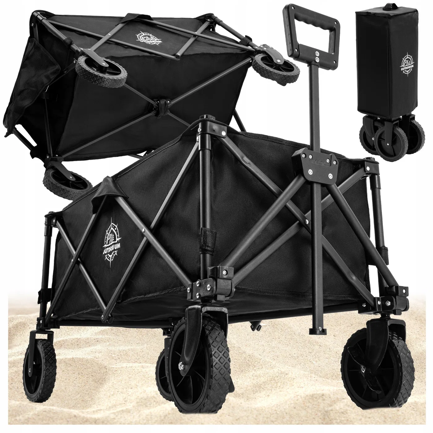 Wózek ogrodowy - plażowy składany 127L 100kg (1)