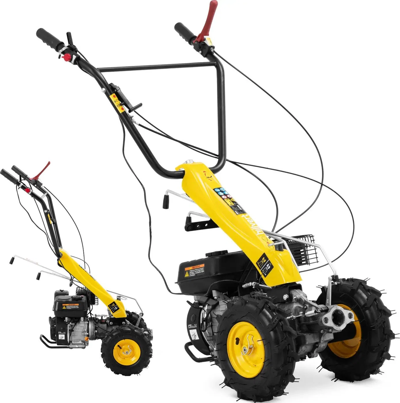 Traktor ogrodowy Hillvert Ciągnik jednoosiowy dwukołowy 196 cm3 EURO V 6.5 KM Ciągnik jednoosiowy dwukołowy 196 cm3 EURO V 6.5 K