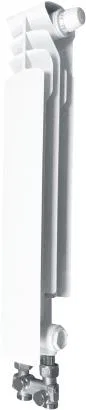 KFA Element grzejnik aluminiowy prawy G 500 F/D zasilanie dolne + zespół przyłączy prostych 50 x 50mm zasilane krzyżowe (878-051