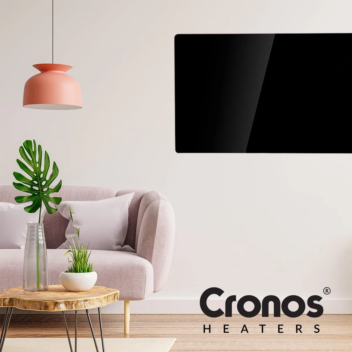 Grzejnik Cronos Panel grzewczy IR CRONOS Synthelith GLASS Promiennik CRG-720TWP Black