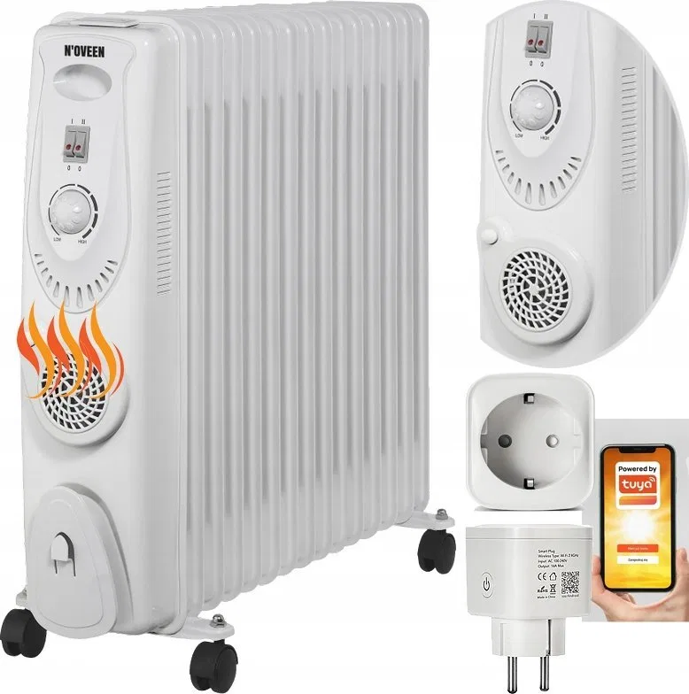 Grzejnik Noveen Grzejnik Olejowy Noveen OH150199 TUYA SMART 2500W + 400W Turbo Wentylator