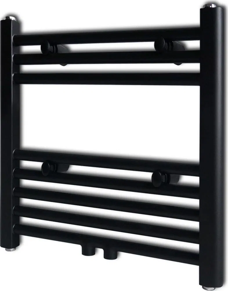 Grzejnik łazienkowy vidaXL Grzejnik łazienkowy, prosty 480 x 480 mm, czarny (141904) - 141904
