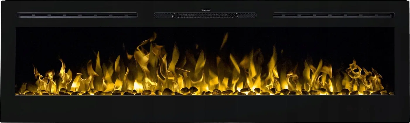 Aflamo Kominek elektryczny LED ścienny/do zabudowy Majestic 72" Czarny