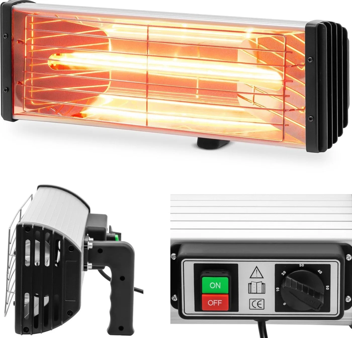MSW Promiennik podczerwieni warsztatowy lampa lakiernicza do karoserii 30-100C 1000 W Promiennik podczerwieni warsztatowy lampa