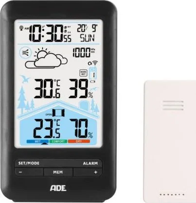 ADE Elektroniczna stacja pogodowa Home ADE, 8,5 x 5 x 14,5 cm