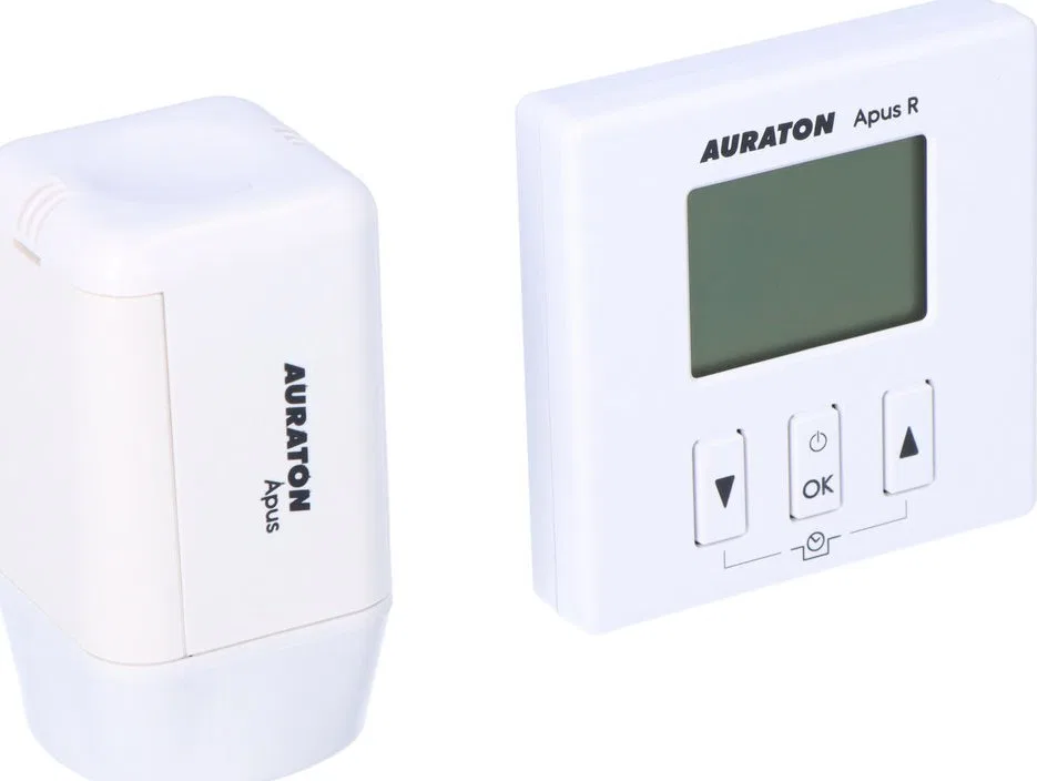 Auraton AURATON Apus SET - dobowy, bezprzewodowy regulator temperatury z elektroniczną głowicą grzejnikową (zestaw), (następca m